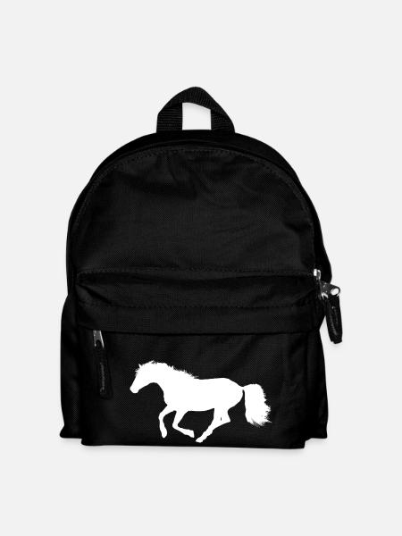 Cheval au galop - Silhouette Blanc Blanc - Sac à dos Enfant - noir