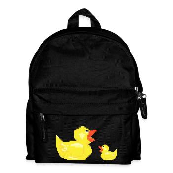Duck mother with child chicks young gift duck - Kids' Backpack - black - Front