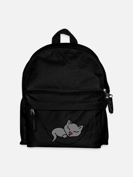 Schlafende Katze - Kinder Rucksack - Schwarz