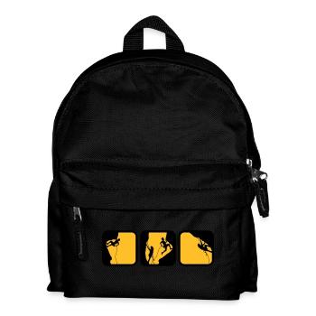 klettern frau mann logos 3 kästen abends - Kinder Rucksack - Schwarz - Vorne