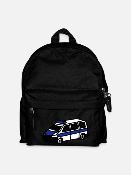 Polizeiwagen - Kinder Rucksack - Schwarz