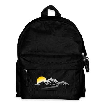 Reise - Berge Straße - Kinder Rucksack - Schwarz - Vorne