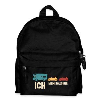 Camping Camper Wohnmobil - Kinder Rucksack - Schwarz - Vorne