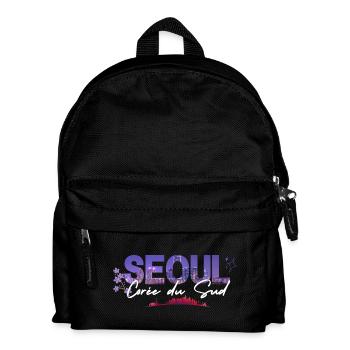 Seoul Skyline Floral Night - Kids' Backpack - black - Front