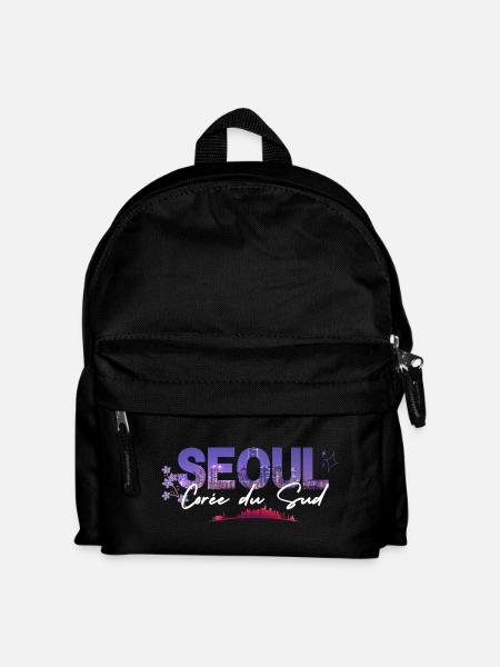 Seoul Skyline Blumennacht - Kinder Rucksack - Schwarz