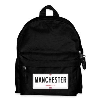 Ortsschild von Manchester - Kinder Rucksack - Schwarz - Vorne