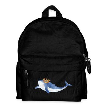 poisson baleine bleu vif avec couronne dorée - Sac à dos Enfant - noir - Devant