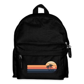 Retro sunset palm Trees - Kids' Backpack - black - Front