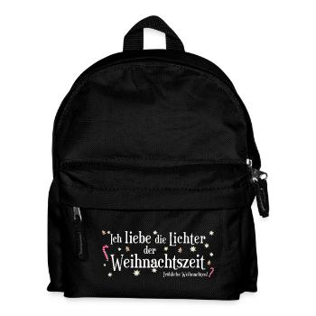 Ich liebe Weihnachten, Lichter der Weihnachtszeit - Kinder Rucksack - Schwarz - Vorne