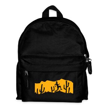 Cacti Desert Man Running Fast Funny Running Fun - Kids' Backpack - black - Front