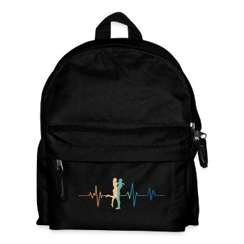 Retro Heartbeat Couple - Kids' Backpack - black - Front