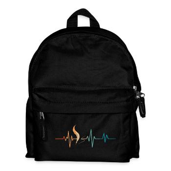 Retro Heartbeat Writer's Feather - Kids' Backpack - black - Front