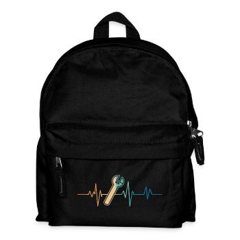 Retro Heartbeat Adjustable Wrench - Kids' Backpack - black - Front