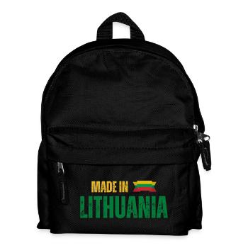 Made in Lithuania, litauischer Stolz - Kinder Rucksack - Schwarz - Vorne
