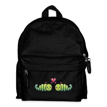 Worm Couple Love Valentine's Day - Kids' Backpack - black - Front