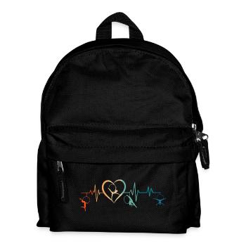 Retro Heartbeat Aerial Hoop - Gift - Kids' Backpack - black - Front