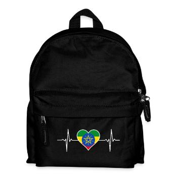 Ethiopia Flag Heartbeat - Kids' Backpack - black - Front