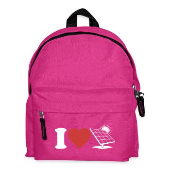 J’aime le photovoltaïque - Cœur - Énergie renouvelable - Sac à dos Enfant - fuchsia - Devant
