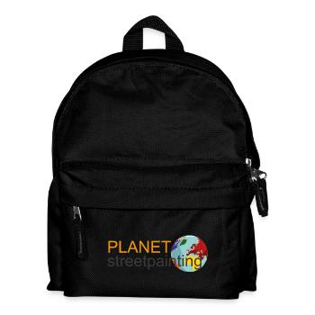 Planet logo wit - Kids' Backpack - black - Front