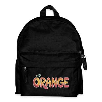 Orange - Cooles Cartoon-Logo - Kinder Rucksack - Schwarz - Vorne