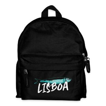 Sardine Lissabon Illustration Portugal im Sommer - Kinder Rucksack - Schwarz - Vorne