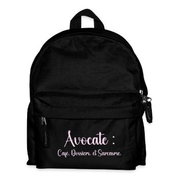 Avocate : café, dossiers et sarcasme - Sac à dos Enfant - noir - Devant