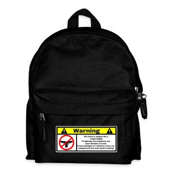 Warnung - Kinder Rucksack - Schwarz - Vorne