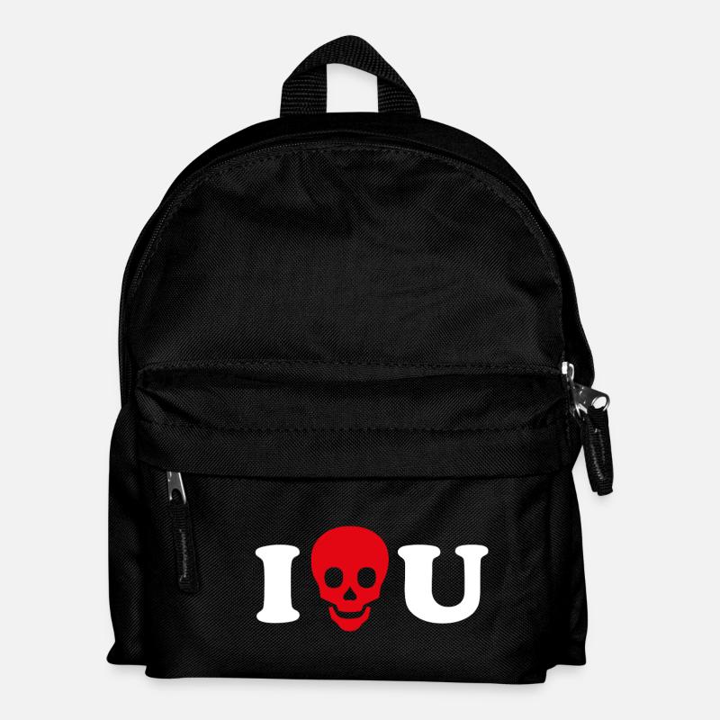 I love you / Skull - Kids' Backpack - black