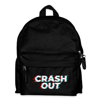 Crash Out - Glitch Style White Red Cyan - Kids' Backpack - black - Front