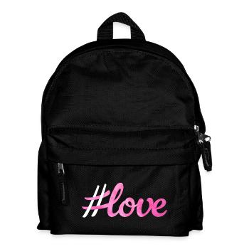 Hashtag Amour Amour Couple de mariage rose duveteux - Sac à dos Enfant - noir - Devant