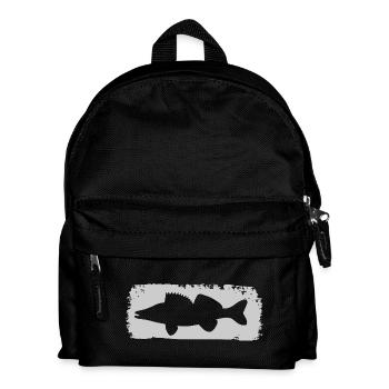 Zander im Farbstrich - grau - Kinder Rucksack - Schwarz - Vorne