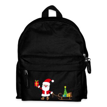 Weihnachtsmann - Kinder Rucksack - Schwarz - Vorne