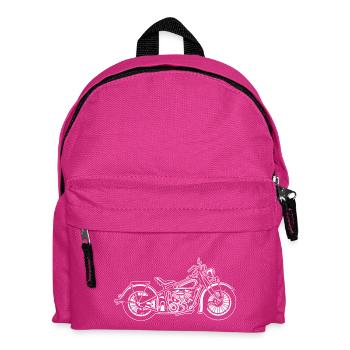 Chopper / Bobber Motorrad 03_weiß - Kinder Rucksack - Fuchsia - Vorne