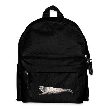 Phoca vitulina - Phoca - Phoque - Harbor seal - Kids' Backpack - black - Front