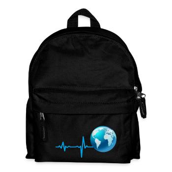 Geschenk Heartbeat Erde Welt Planet - Kinder Rucksack - Schwarz - Vorne
