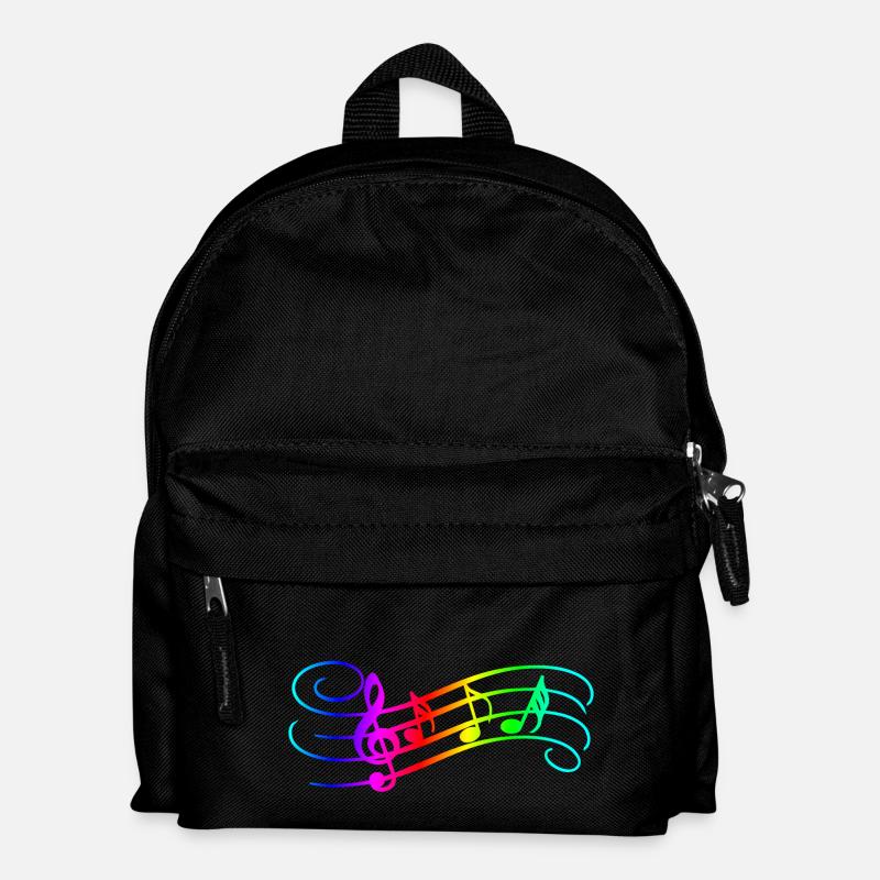 Music Notes - Kids' Backpack - black