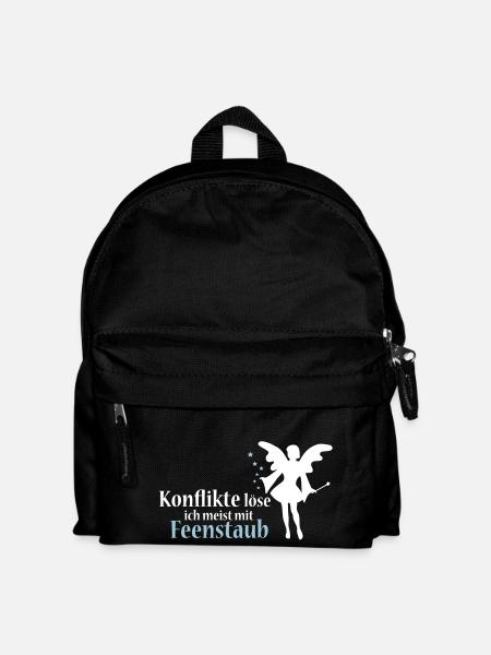 Konflikte löse ich meist mit Feenstaub (Spruch und - Kinder Rucksack - Schwarz