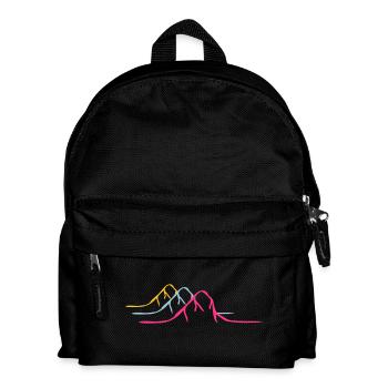 3 Bunte Berge Alpen - Kinder Rucksack - Schwarz - Vorne