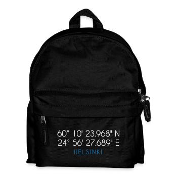 Helsinki Finland coordinates - Kids' Backpack - black - Front