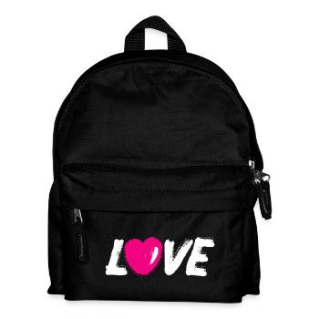 Love Liebe Herz Herzchen Handschrift weiß Pinsel - Kinder Rucksack - Schwarz - Vorne