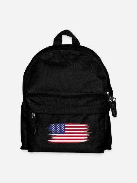 American Flag Brush - Kids' Backpack - black