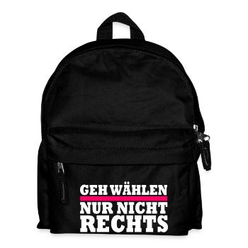 GEH WÄHLEN - Kinder Rucksack - Schwarz - Vorne