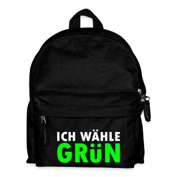 Ich wähle grün - Kinder Rucksack - Schwarz - Vorne