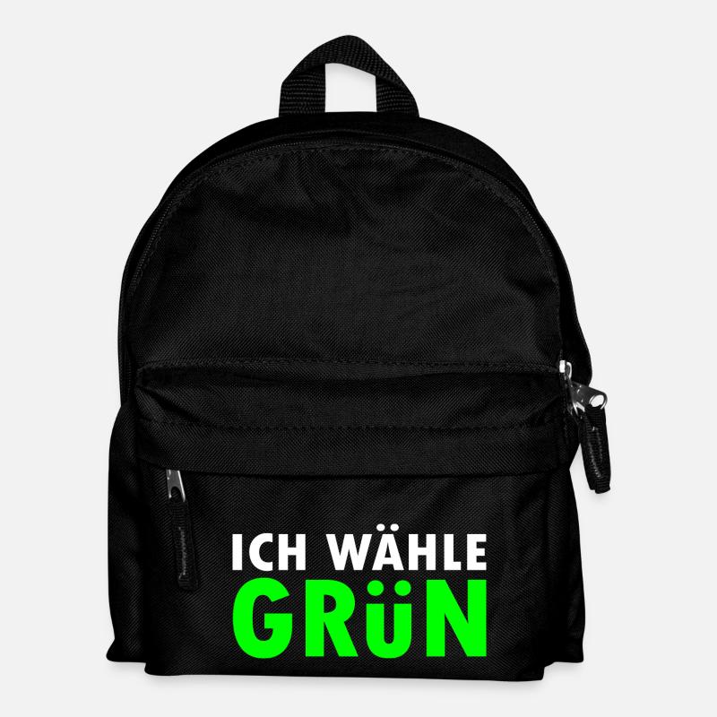 Ich wähle grün - Kinder Rucksack - Schwarz