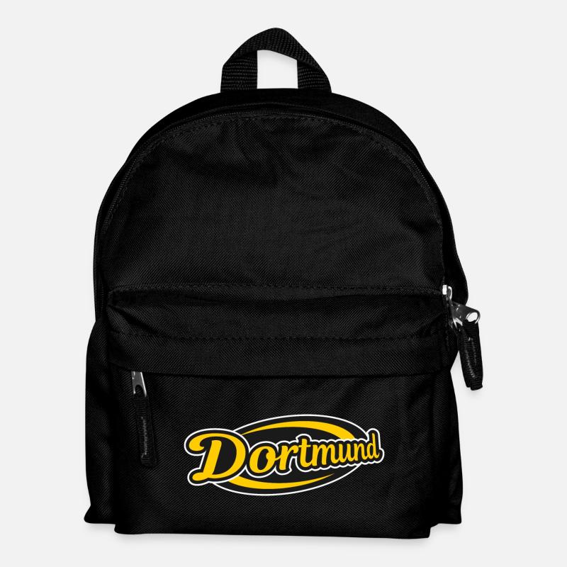 Dortmund Retro Logo Print - Kids' Backpack - black