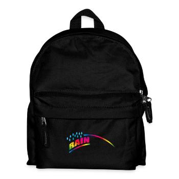 RAINdrops or Rainbow | Regenbogen - Kinder Rucksack - Schwarz - Vorne