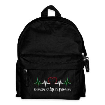Woman Life Freedom Herzschlag Iran Frauenrechte - Kinder Rucksack - Schwarz - Vorne