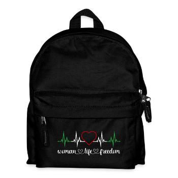 Woman Life Freedom Herzschlag Frauenrechte Iran - Kinder Rucksack - Schwarz - Vorne