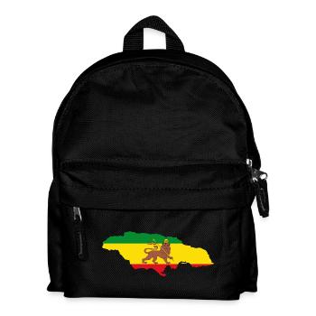 Lion of Judah Jamaica Rasta Flag Map of Jamaica - Kids' Backpack - black - Front