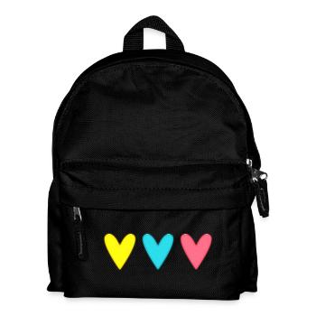 HERZ. HERZ. HEILIGER VALENTINSTAG. LIEBE. LIEBE. PAAR. - Kinder Rucksack - Schwarz - Vorne